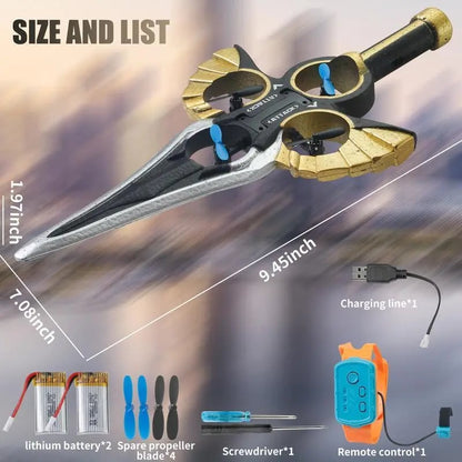 Flying Combat Sword - LED Levitating Rotating Toy with Gesture Control and Watch Remote Function