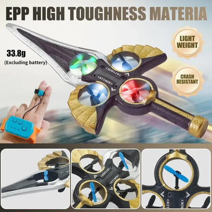 Flying Combat Sword - LED Levitating Rotating Toy with Gesture Control and Watch Remote Function