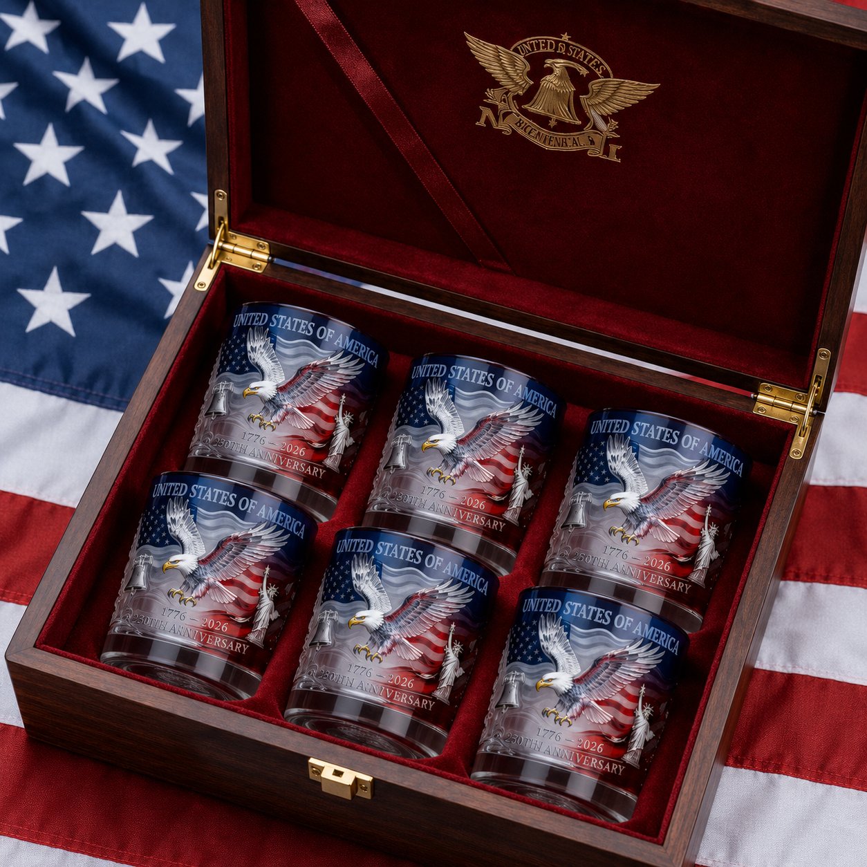Limited Edition 2026 USA 250th Anniversary Commemorative Glass – 1776-2026 Heritage Edition