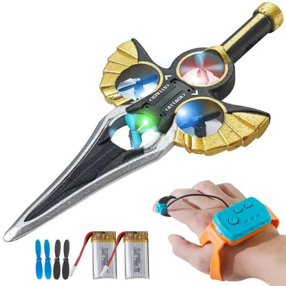 Flying Combat Sword - LED Levitating Rotating Toy with Gesture Control and Watch Remote Function