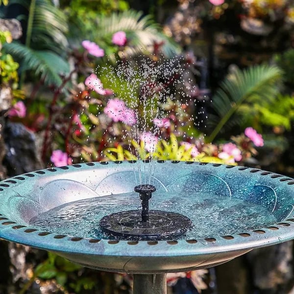 💧 50% OFF NOW! ☀️ Solar Fountain Bird Bath Pump – 1.4W Solar Panel, 4 Nozzles & Submersible for Pond, Garden & Pool 🐦